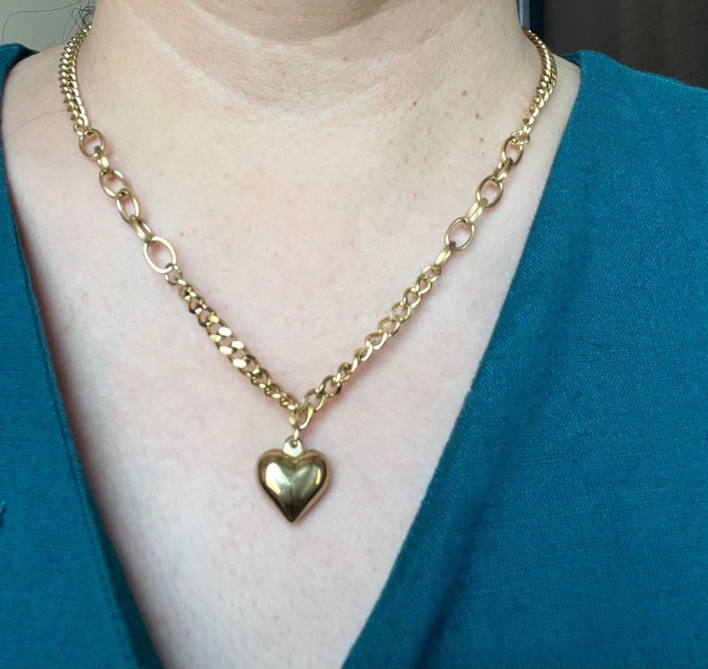 RAJJOS Heart Pendant,Gold Plated Women's Necklace 106