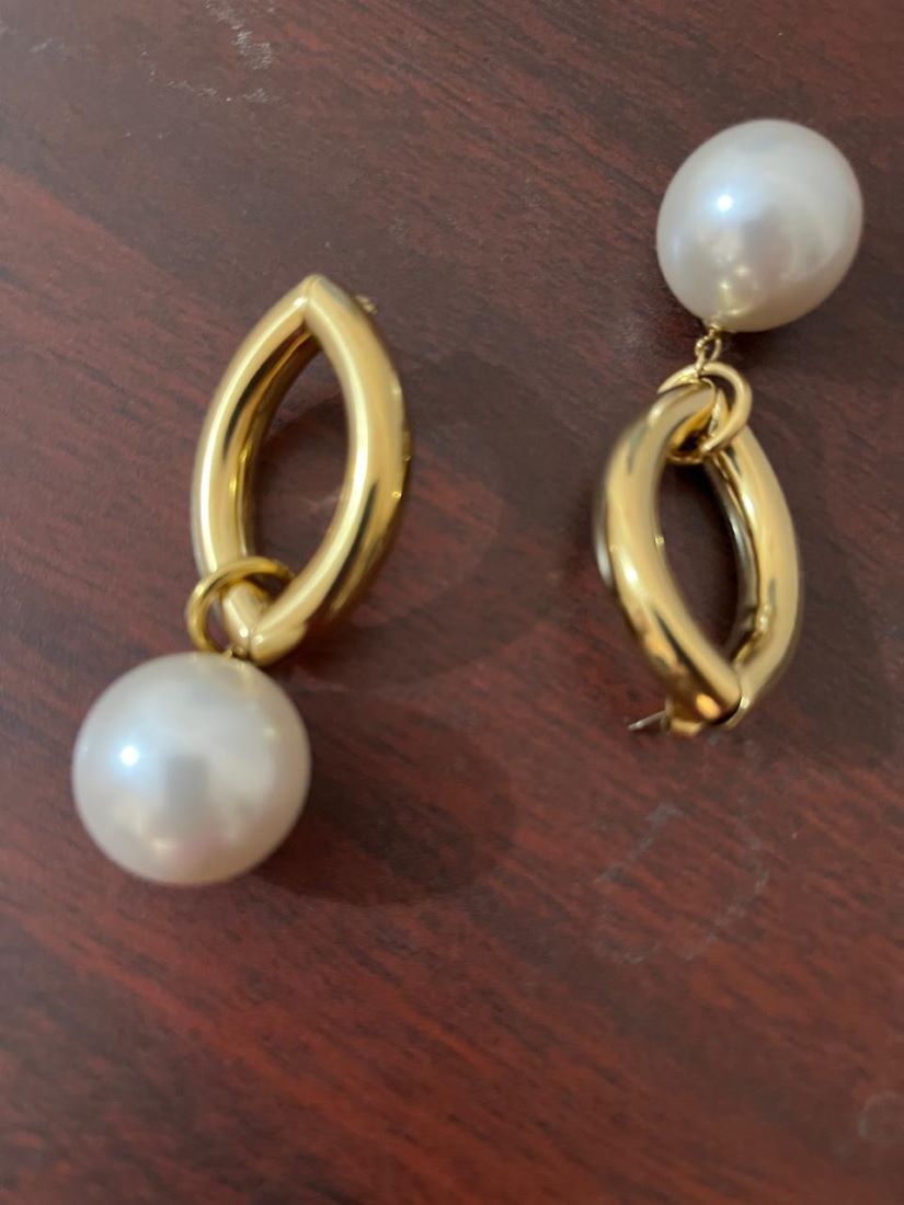 Gold Plated Pearl Drop Earrings